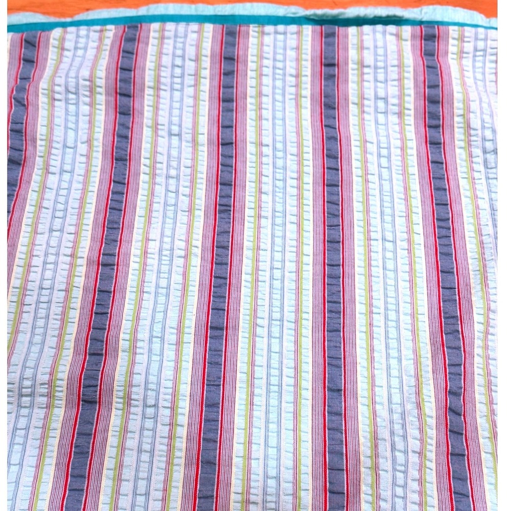 Y2K Martha Stewart Collection Euro Pillow‎ Shams Set of 2 Striped Cotton Seafoam
